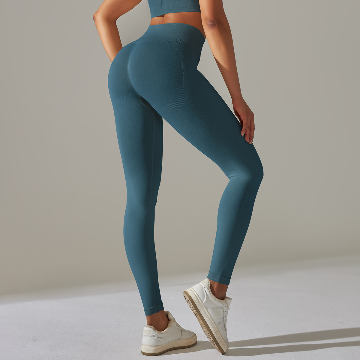 Solid Color High Elastic Beauty Back Sports Fitness Yoga Pants - Image 5