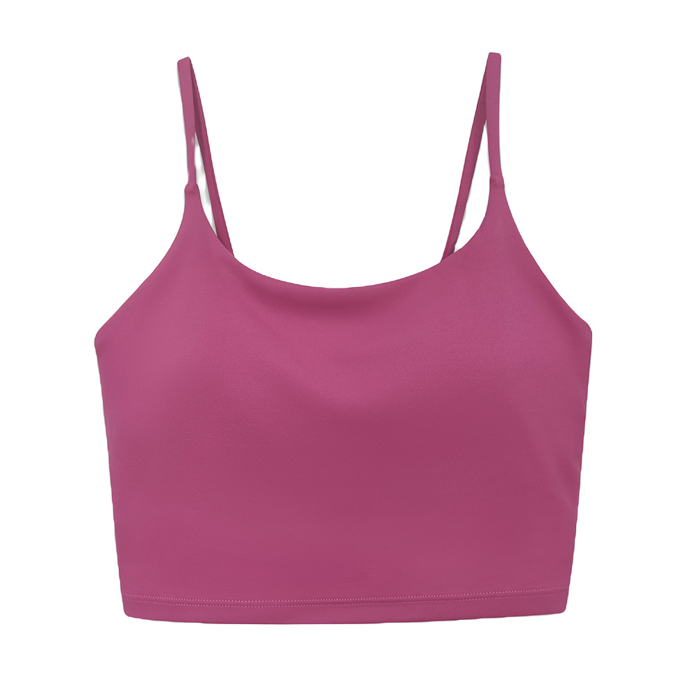 Women's Yoga Camisole Bra Workout Tank Top Padded Push Up Sports Bra Naked-Feel Gym Vest - Image 4
