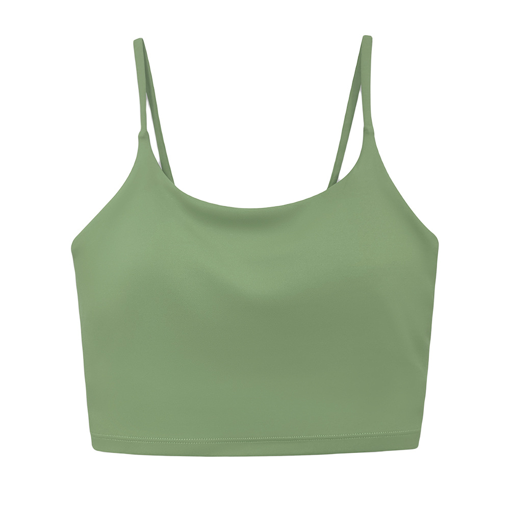 Women's Yoga Camisole Bra Workout Tank Top Padded Push Up Sports Bra Naked-Feel Gym Vest - Image 9