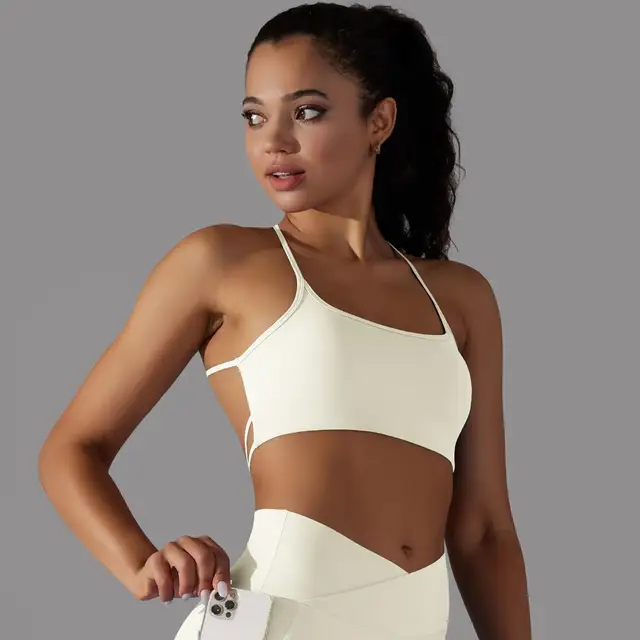 Female Breathable Wrapped Tube Top Sexy Beauty Back Cross Bra Vest Underwear Backless Sports Top Workout Tank Top For Women